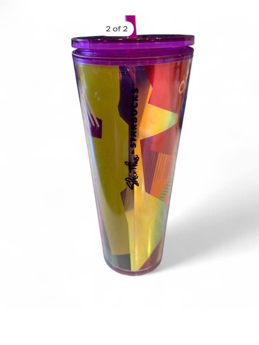 Starbucks Purple Iridescent Multicolor Tumbler with Straw